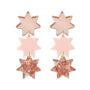 Triple Star Dangle Earrings In Light Pink, thumbnail 1 of 3
