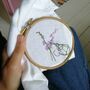 Hand Embroidered Monogram Handkerchief With Flower, thumbnail 4 of 10