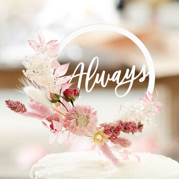 Personalised Dried Flower Acrylic Wedding Cake Topper, 2 of 12