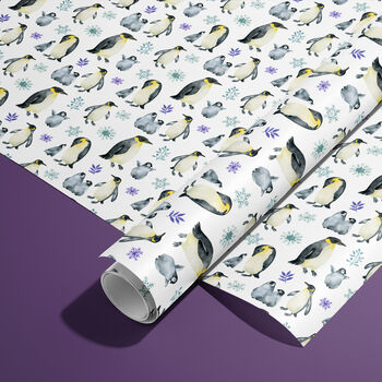 Penguins Christmas Wrapping Paper Roll Or Folded, 2 of 3