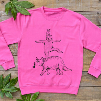 Bear And Triceratops Men's Jumper, 4 of 4