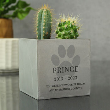 Personalised Memorial Concrete Pot For Pets, 3 of 3