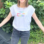 Embroidered Create Your Own Sunshine White T Shirt, thumbnail 2 of 2