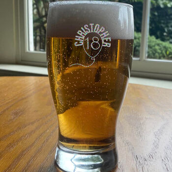 Engraved Pint Glass Personalised 18th Birthday Gift, 6 of 12