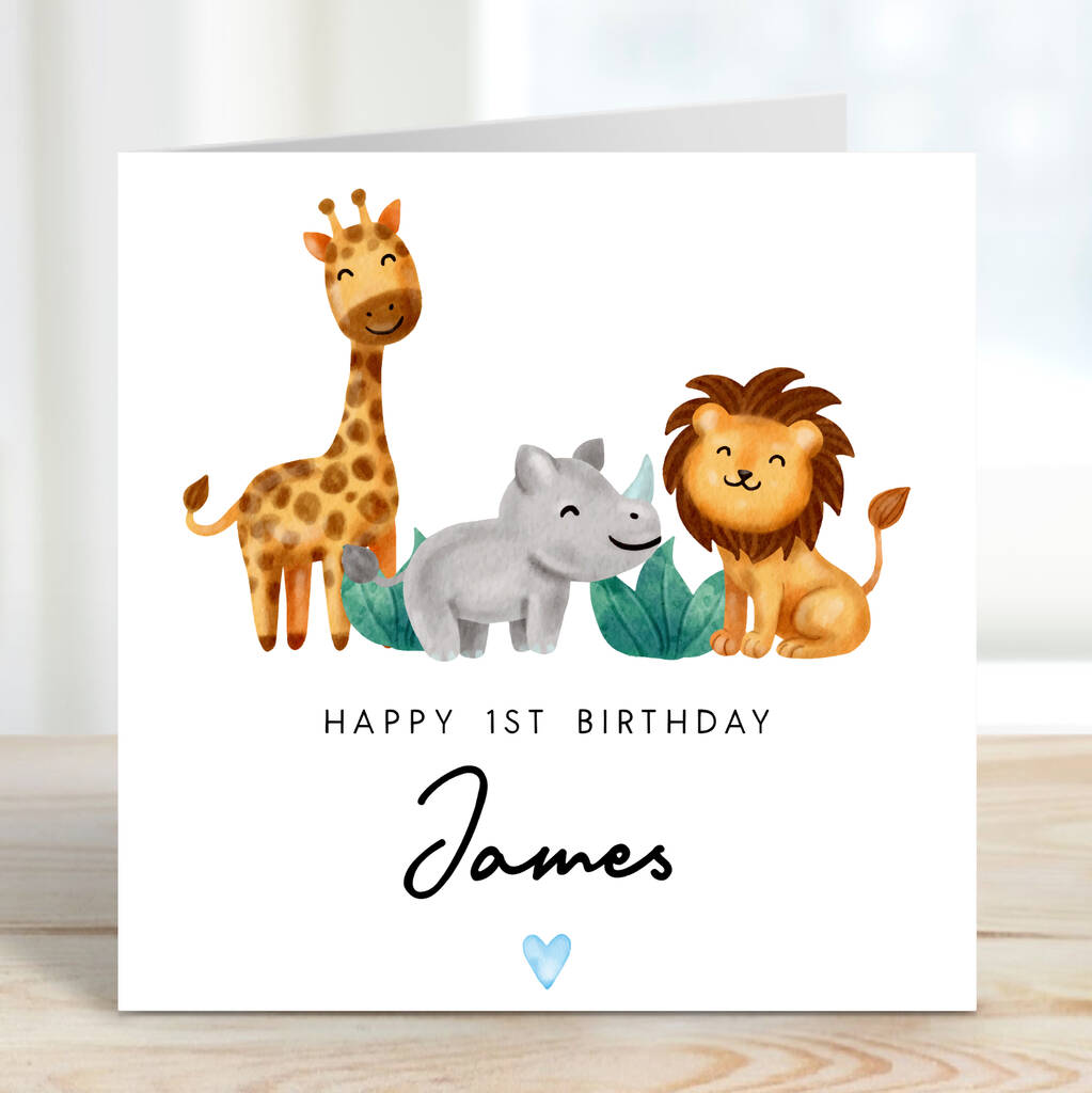 Happy 1st Birthday Card Safari, 1 of 2