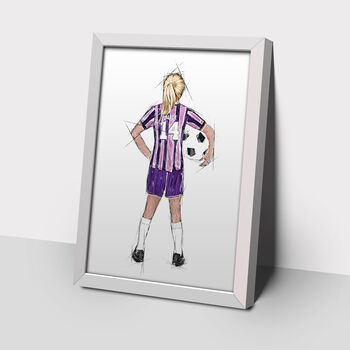Female Football Personalised Sketch Print, 2 of 7