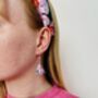 Small Pink And Blue Christmas Tree Earrings / Festive Jewellery / Stocking Filler, thumbnail 5 of 5