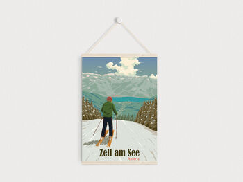 Zell Am Zee Ski Resort Austria Travel Poster Art Print, 6 of 8