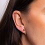 Solid 9ct Gold January Garnet Birthstone Stud Earrings – 4mm, thumbnail 2 of 7
