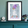 Personalised Flower Market Boho Iris Travel Print, thumbnail 1 of 5