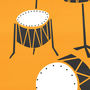 Retro Drum Kit Illustration, thumbnail 3 of 6