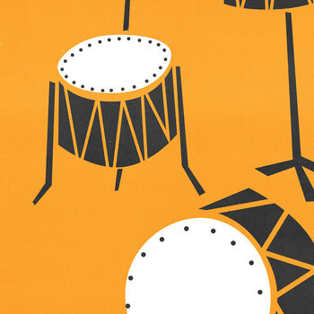 Retro Drum Kit Illustration, 3 of 6