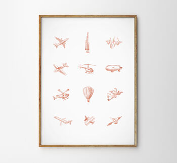 Children’s Personalised Flying Machines Art Print, 12 of 12