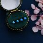Genuine Turquoise Stone Tiny Stud Earrings, thumbnail 4 of 12