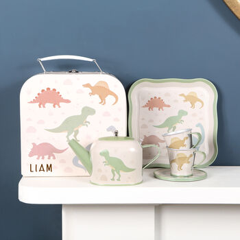 Dinosaur Tea Set With Personalised Case, 2 of 6
