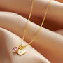 Birthstone Necklace With Initial And Real Diamonds, thumbnail 3 of 12