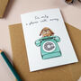 'Only A Phone Call Away' Bunny Rabbit Greetings Card, thumbnail 2 of 2