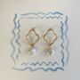 Wiggle Coin Pearl Pendant Earrings, thumbnail 2 of 2