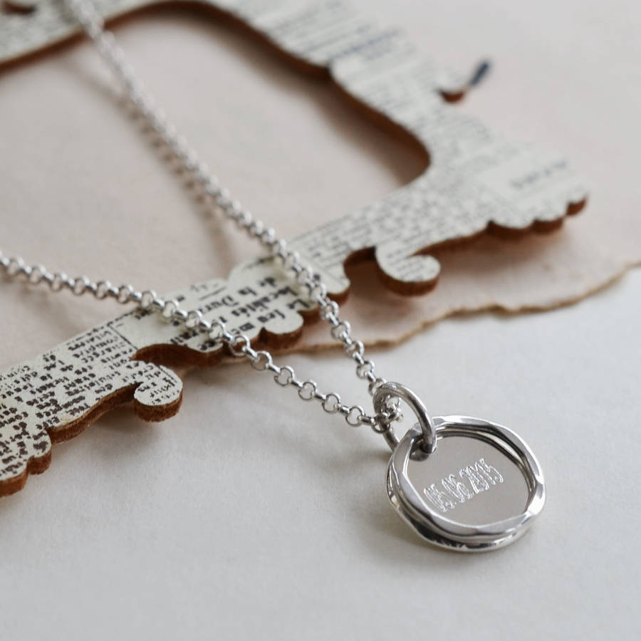 Sterling Silver Engravable Small Disc Necklace By Martha Jackson ...