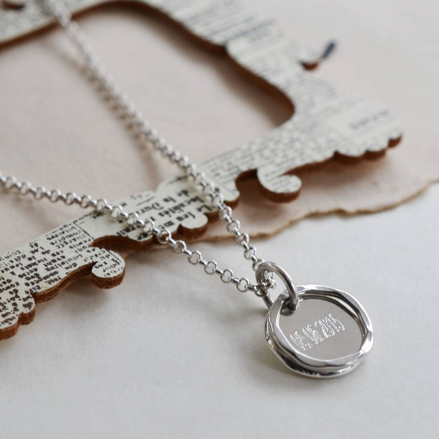 Sterling Silver Engravable Small Disc Necklace By Martha Jackson