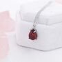Genuine Red Garnet Droplet Necklace Sterling Silver, thumbnail 1 of 12