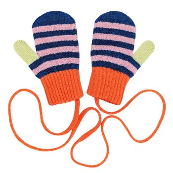 Kids Merino Mittens On A String, 8 of 9