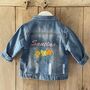 Personalised Embroidered Kids Floral Denim Jacket, thumbnail 3 of 6