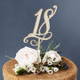 Decorative Birthday Age Wooden Cake Topper, thumbnail 2 of 7