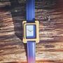 Coral Blue Face Bamboo Watch With Leather Strap, thumbnail 7 of 7