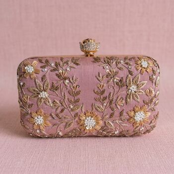Pink Rectangular Floral Clutch Bag, 9 of 11