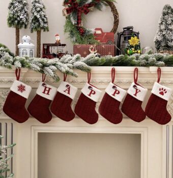 Personalised Christmas Knitted Stockings With Chocolates, 2 of 6