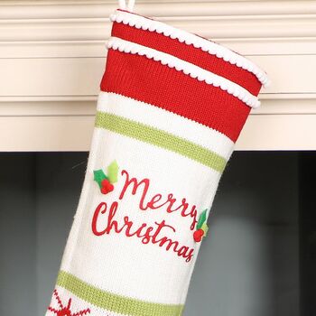Personalised Nordic Knit Christmas Stocking, 5 of 8