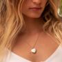 Mother Of Pearl Modern Heart Locket 18 K Gold Plate, thumbnail 2 of 9
