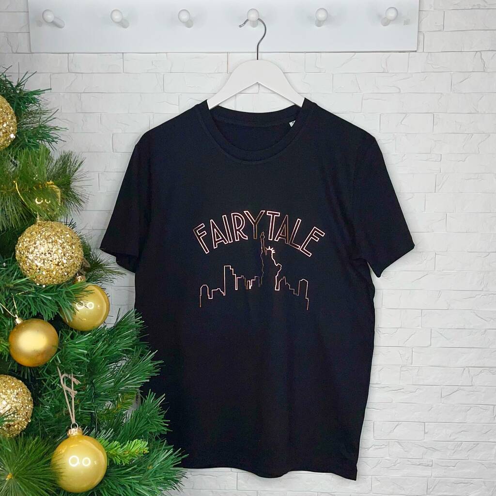 Fairytale Over New York Rose Gold Christmas T Shirt, 1 of 3