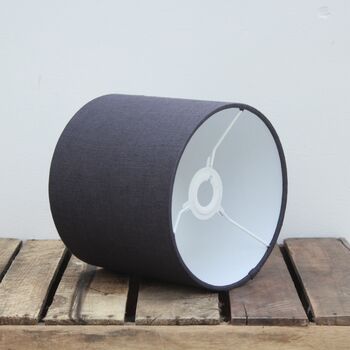 Linen Charcoal Grey Lampshade, 6 of 9