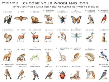 Woodland Wedding Animal Seating Plan, 4 of 8