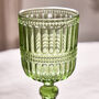 Palermo Set Of Four Green Ribbed Wine Glasses, thumbnail 3 of 6