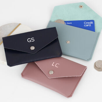 Personalised Initials Leather Mini Purse Card Holder, 2 of 4