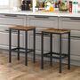Set Of Two Industrial Bar Stools Chairs With Footrest, thumbnail 1 of 7