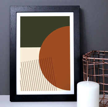 Orange And Green Abstract Shapes Geometric Print, 6 of 6