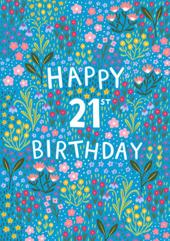 21st Birthday Card For Women, Floral 21st Card, For Her, 4 of 4