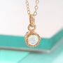 Opal Rose Gold Plate Silver October Birthstone Necklace, thumbnail 1 of 4