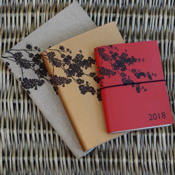 Personalised Leather Diaries Japanese Blossom Engraving, 2 of 5