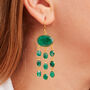Emerald Gold Plated Silver Jellyfish Earrings, thumbnail 1 of 10