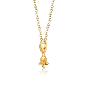 18ct Gold Forget Me Not Flower Charm Necklace, 2 of 6