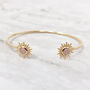 Rose Quartz October Birthstone Sunburst Bangle, thumbnail 1 of 5