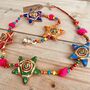 Recycled Fabric Star And Pom Pom Hanging Bells, thumbnail 4 of 7