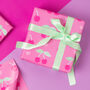 Pink Cherry And Heart Valentines Wrapping Paper, thumbnail 1 of 2