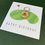 Personalised Golfers Keepsake Keyring Birthday Card, thumbnail 8 of 8