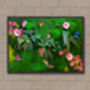Preserved Moss Wall, Moss Wall Art With Flowers, thumbnail 2 of 7